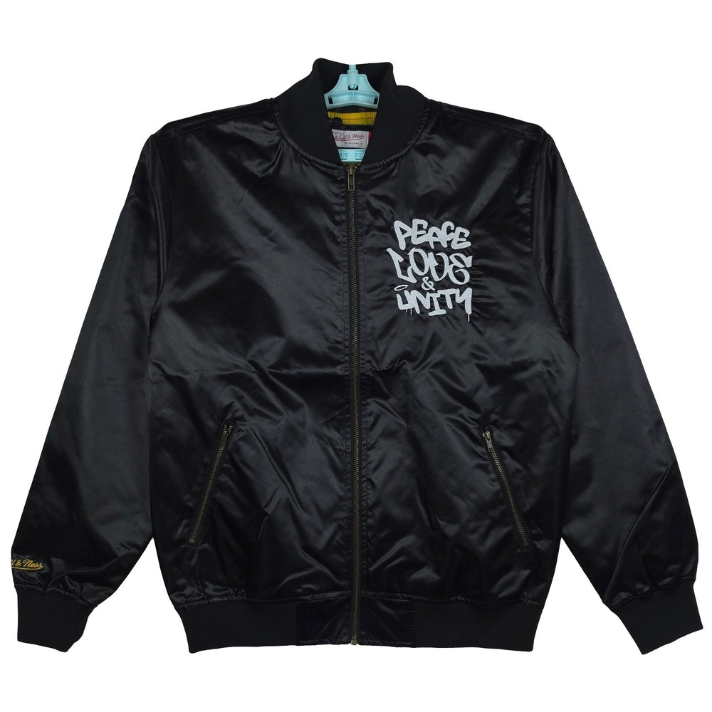 50th Anniversary Hip Hop Mitchell & Ness Medium Satin Jacket Black NWT